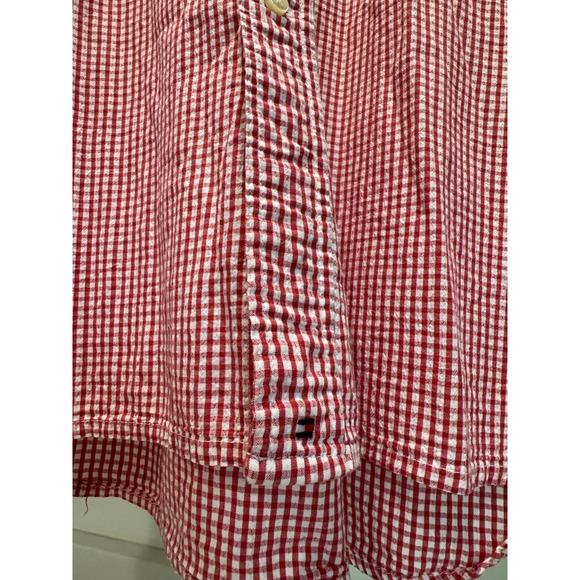 Tommy Hilfiger Men's Short Sleeve‎ Plaid Button Down Red Size XL - Picture 4 of 6